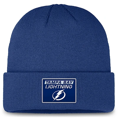 Casquette en tricot à revers authentique Pro bleu Tampa Bay Lightning Fanatics pour homme
