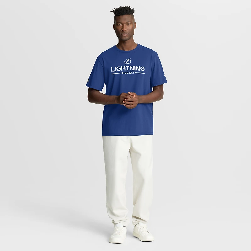 T-shirt authentique professionnel principal bleu Tampa Bay Lightning pour homme de Fanatics