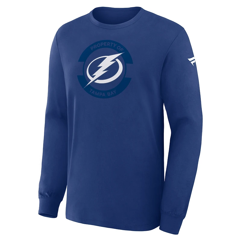 Men's Fanatics Blue Tampa Bay Lightning Authentic Pro Property Of Practice Long Sleeve T-Shirt
