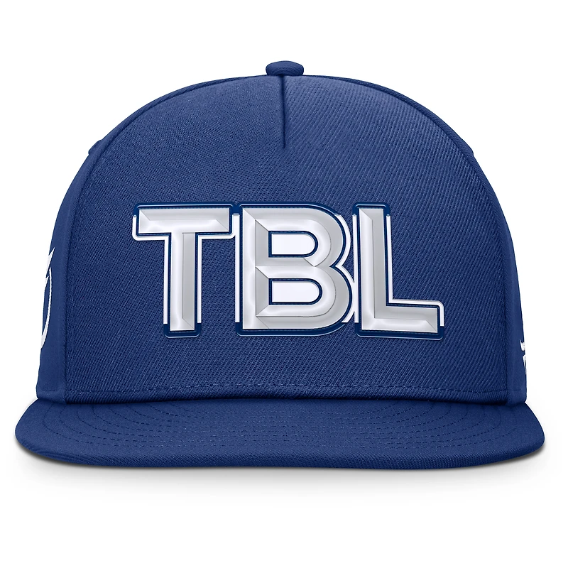 Men's Fanatics Blue Tampa Bay Lightning Authentic Pro Rink Team Code Snapback Hat