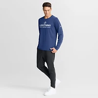 T-shirt à manches longues authentique Pro Rink Tech bleu Fanatics pour homme, Lightning de Tampa Bay