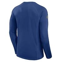T-shirt à manches longues raglan authentique Pro Rink Tech bleu Fanatics pour homme, Lightning de Tampa Bay