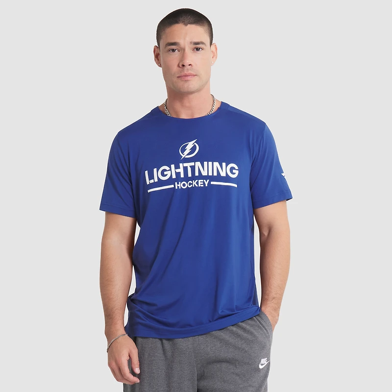 T-shirt technique authentique Pro Rink bleu Fanatics pour homme, Lightning de Tampa Bay