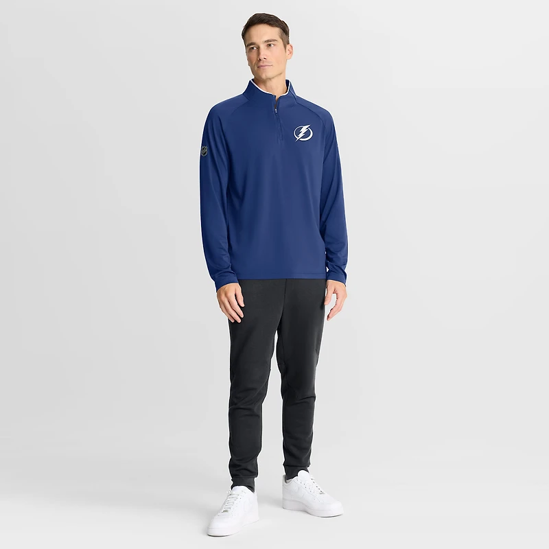 Pull d'entraînement à quart de zip authentique Pro Rink bleu Fanatics pour homme Tampa Bay Lightning