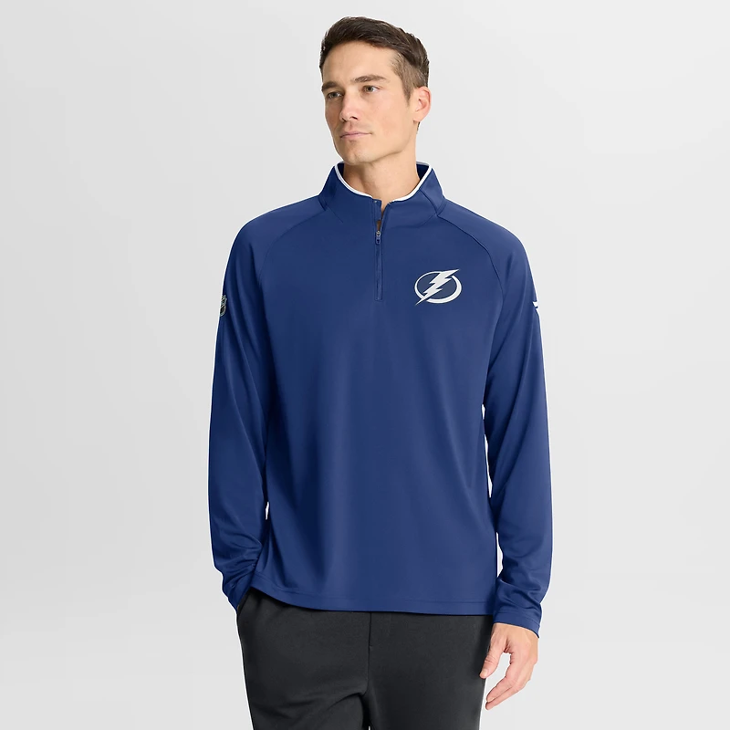 Pull d'entraînement à quart de zip authentique Pro Rink bleu Fanatics pour homme Tampa Bay Lightning