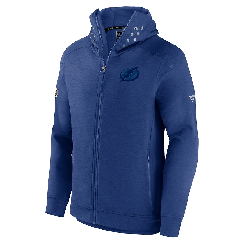 Men's Fanatics Blue Tampa Bay Lightning Authentic Pro Road Tech Lightweight Full-Zip Hoodie Jacket