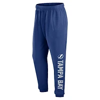 Pantalon de survêtement en polaire Fanatics bleu Tampa Bay Lightning Chop Block pour hommes