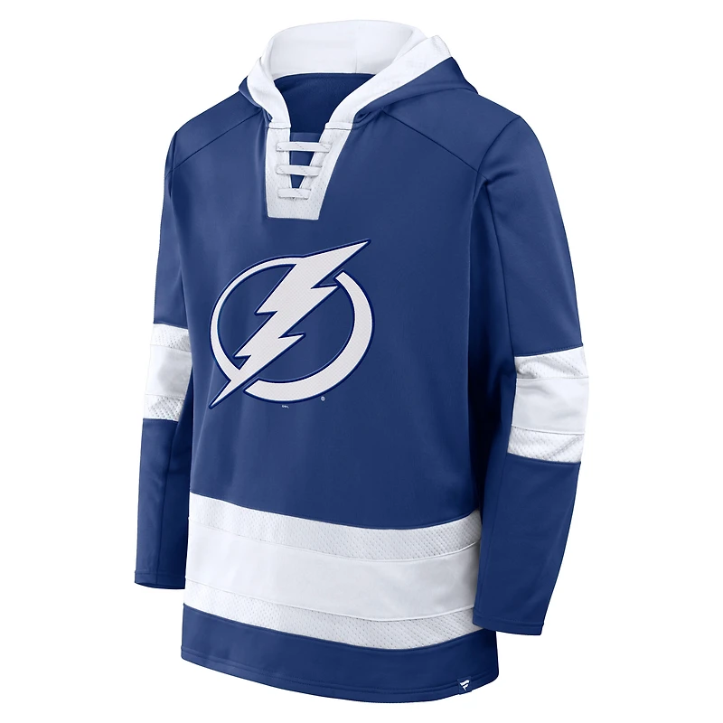 Men's Fanatics  Blue Tampa Bay Lightning Inside Line Fleece Pullover Hoodie