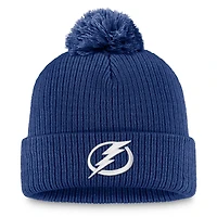 Men's Fanatics Blue Tampa Bay Lightning Primary Logo Cuffed Knit Hat with Pom