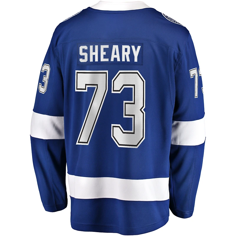 Maillot Breakaway à domicile du Lightning de Tampa Bay Fanatics Conor Sheary pour hommes, bleu