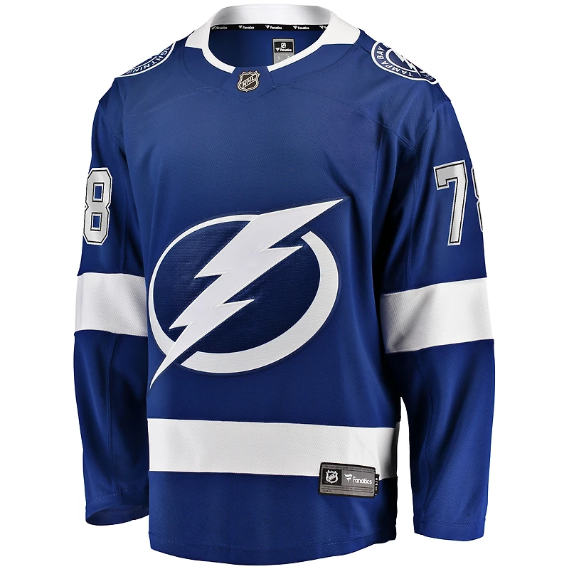 Fanatics pour hommes Emil Lilleberg bleu Tampa Bay Lightning Home Premier Breakaway Player - Maillot