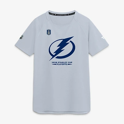 Men's Fanatics Gray Tampa Bay Lightning 2026 Stanley Cup Playoffs Authentic Pro Rink Performance T-Shirt