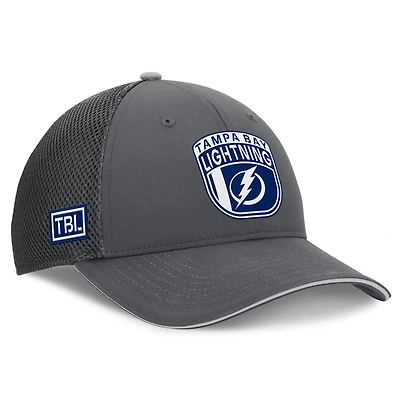 Casquette ajustable authentique Pro Home Ice Trucker de Tampa Bay Lightning pour homme Fanatics Grey