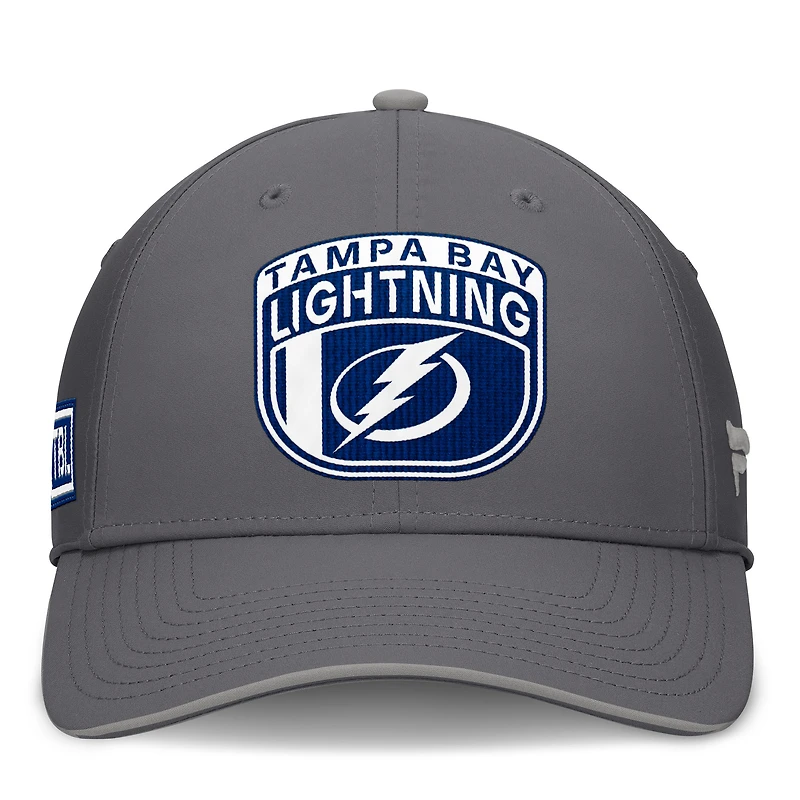 Casquette Fanatics grise Tampa Bay Lightning Home Ice Flex pour homme