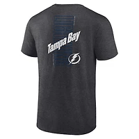 T-shirt Backbone du Lightning de Tampa Bay Fanatics Heather Charcoal pour hommes