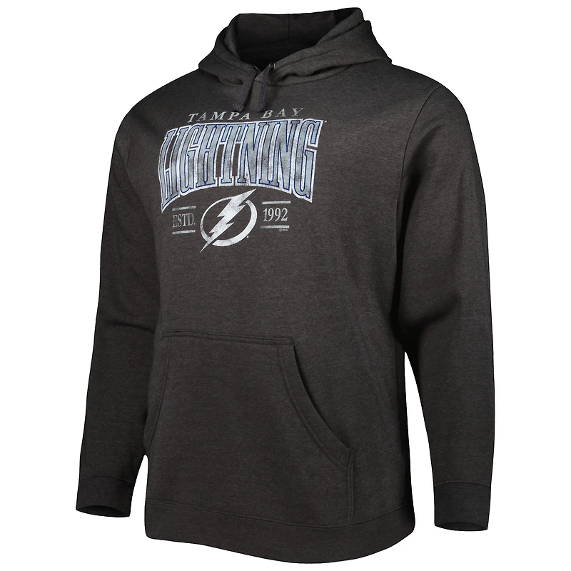 Sweat à capuche pour hommes Fanatics Heather Charcoal Tampa Bay Lightning Big & Tall Dynasty