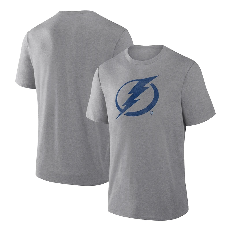 Men's Fanatics Heather Gray Tampa Bay Lightning Elevated Tri-Blend T-Shirt