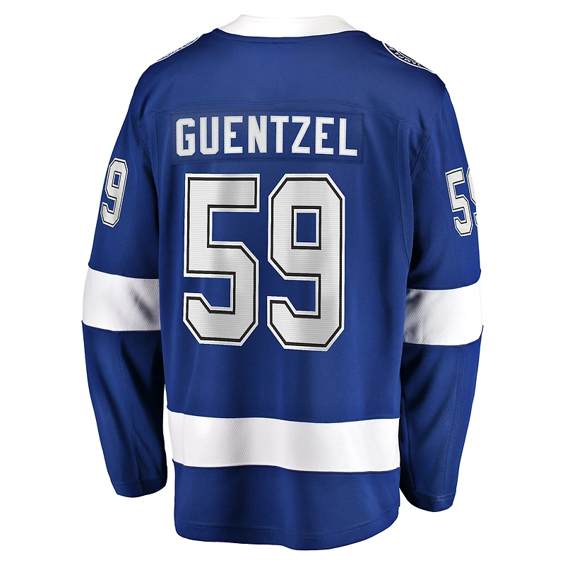 Fanatics pour hommes Jake Guentzel bleu Tampa Bay Lightning Home Premier Breakaway Player - Maillot