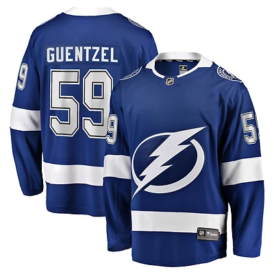 Fanatics pour hommes Jake Guentzel bleu Tampa Bay Lightning Home Premier Breakaway Player - Maillot