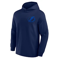 Men's Fanatics Navy Tampa Bay Lightning Elements Lightweight Tri-Blend Fleece Hoodie