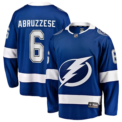 Maillot bleu Nick Abruzzese des Lightning de Tampa Bay pour hommes