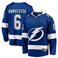 Maillot bleu Nick Abruzzese des Lightning de Tampa Bay pour hommes