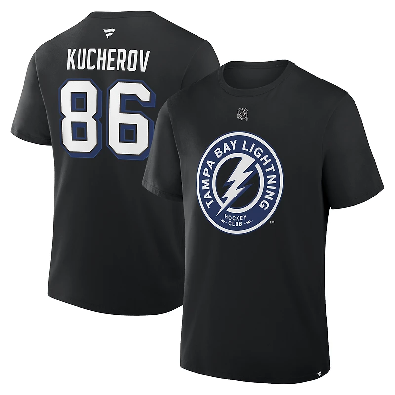 Men's Fanatics Nikita Kucherov Tampa Bay Lightning Authentic Stack Name & Number T-Shirt