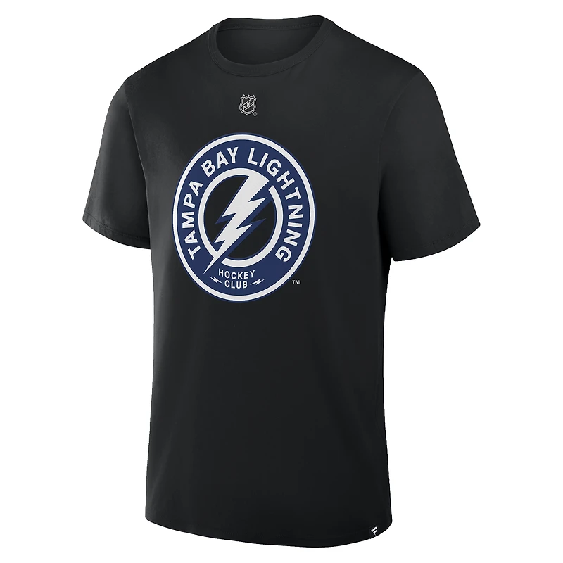T-shirt bleu authentique avec nom et numéro de pile pour homme Fanatics Nikita Kucherov Tampa Bay Lightning