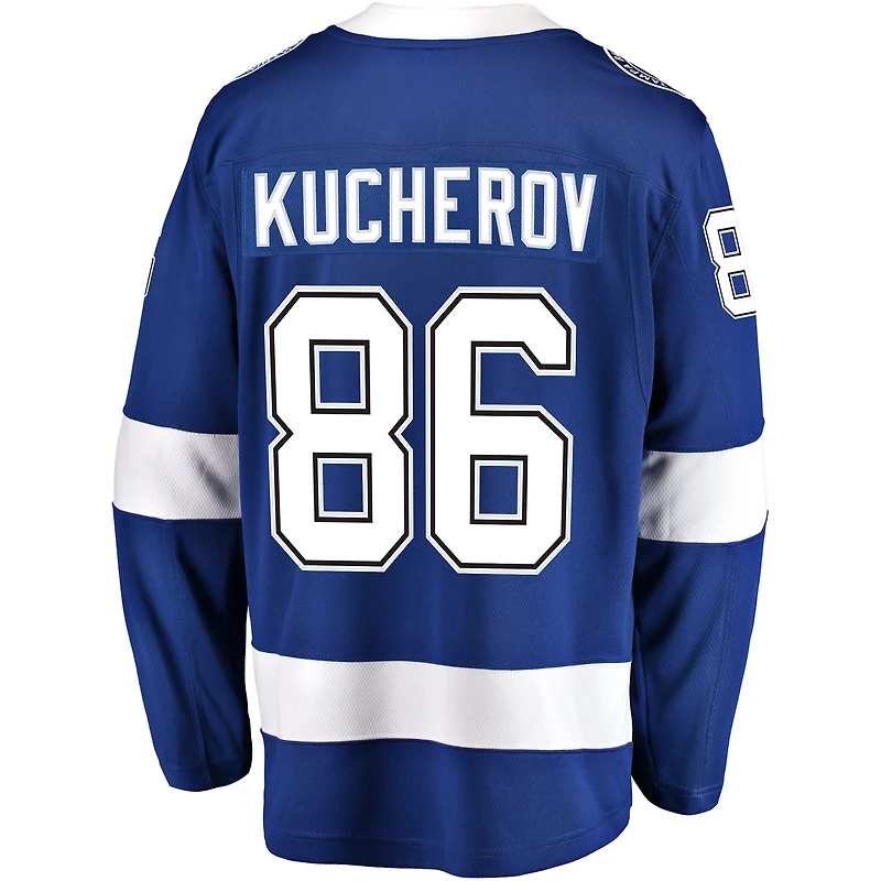 Maillot de joueur échappé à domicile Fanatics Nikita Kucherov pour hommes, bleu, Tampa Bay Lightning