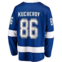 Maillot d'évasion à domicile du Lightning de Tampa Bay Fanatics Nikita Kucherov pour hommes, bleu