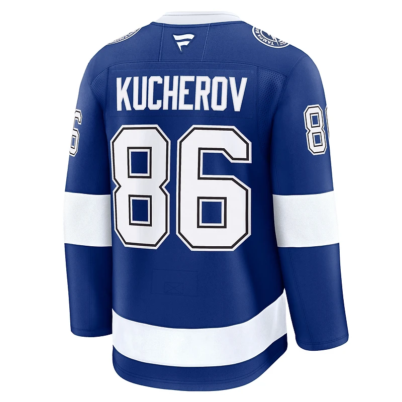 Maillot Premium pour hommes Fanatics Nikita Kucherov bleu Tampa Bay Lightning Domicile