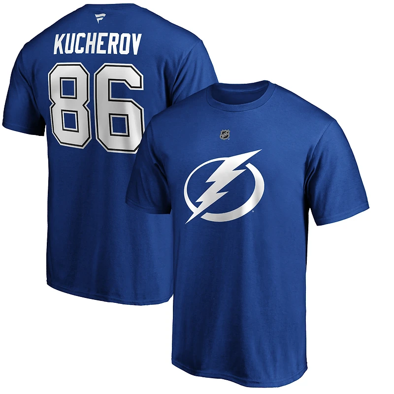 Men's Fanatics Nikita Kucherov Tampa Bay Lightning Authentic Stack Name & Number T-Shirt