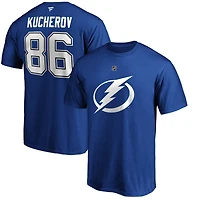 Men's Fanatics Nikita Kucherov Tampa Bay Lightning Authentic Stack Name & Number T-Shirt