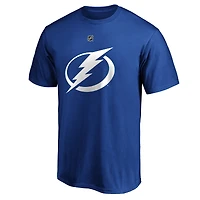 T-shirt authentique avec nom et numéro de pile l'équipe Lightning Tampa Bay Fanatics Nikita Kucherov pour hommes, bleu