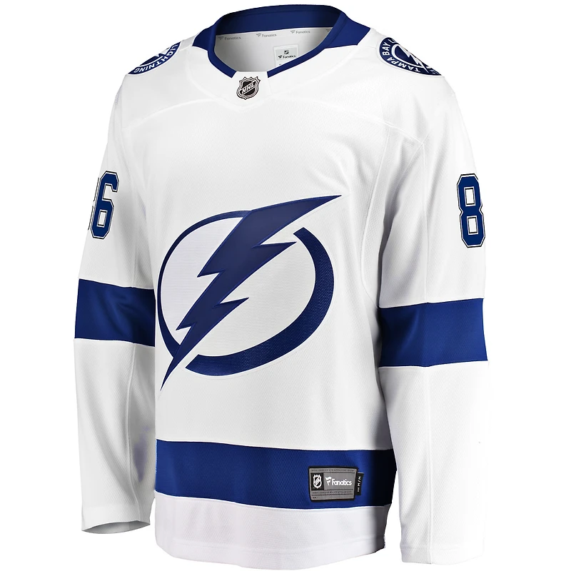 Maillot de joueur échappé Premier Breakaway du Lightning Tampa Bay Fanatics Nikita Kucherov pour hommes, blanc
