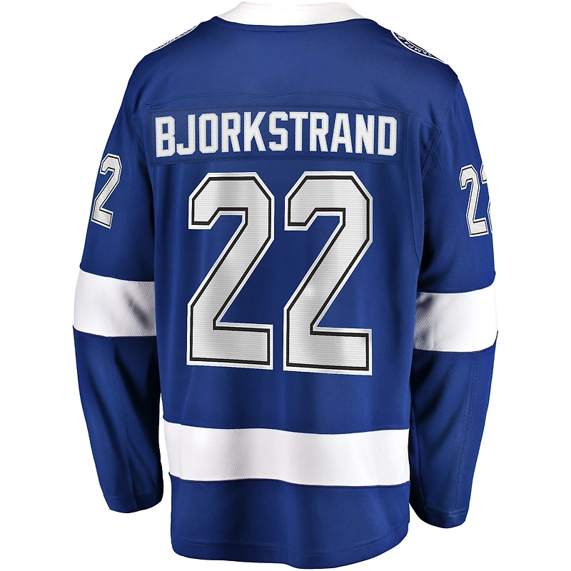 Maillot Fanatics Oliver Bjorkstrand bleu Tampa Bay Lightning Home Breakaway pour homme