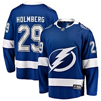 Maillot Pontus Holmberg bleu pour homme, équipe fanatique des Lightning de Tampa Bay, domicile Breakaway