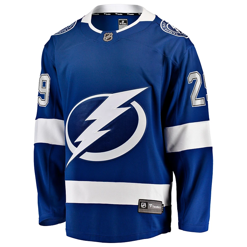 Maillot Pontus Holmberg bleu pour homme, équipe fanatique des Lightning de Tampa Bay, domicile Breakaway