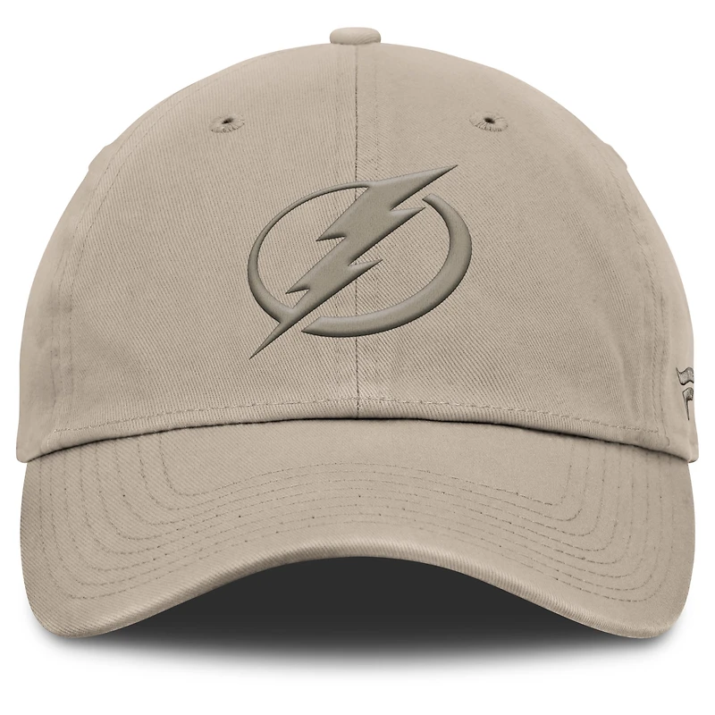 Casquette ajustable authentique Pro Road pour homme Fanatics Tan Tampa Bay Lightning