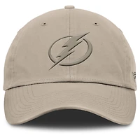 Casquette ajustable authentique Pro Road pour homme Fanatics Tan Tampa Bay Lightning