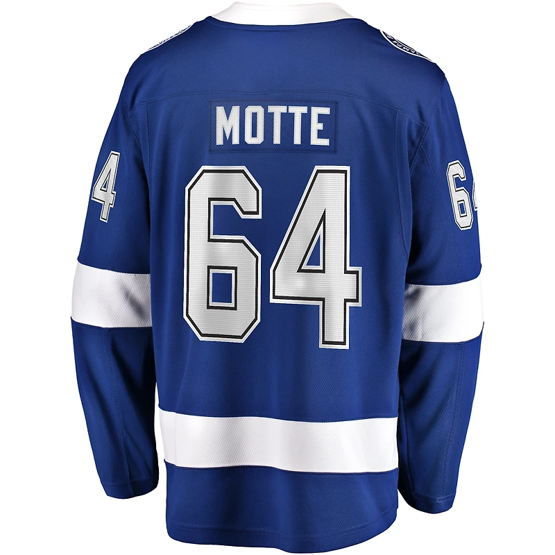 Fanatics pour hommes Tyler Motte bleu Tampa Bay Lightning Home Premier Breakaway Player - Maillot