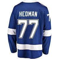 Maillot de joueur échappé à domicile Fanatics Victor Hedman du Lightning Tampa Bay, bleu, pour hommes
