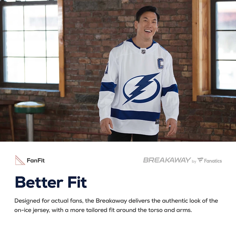 Maillot domicile bleu à scratch Victor Hedman du Lightning de Tampa Bay (Fanatics) pour homme
