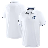 Men's Fanatics White Tampa Bay Lightning Authentic Pro Rink Raglan Polo