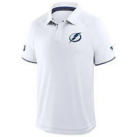 Polo raglan authentique Pro Rink blanc Tampa Bay Lightning Fanatics pour homme