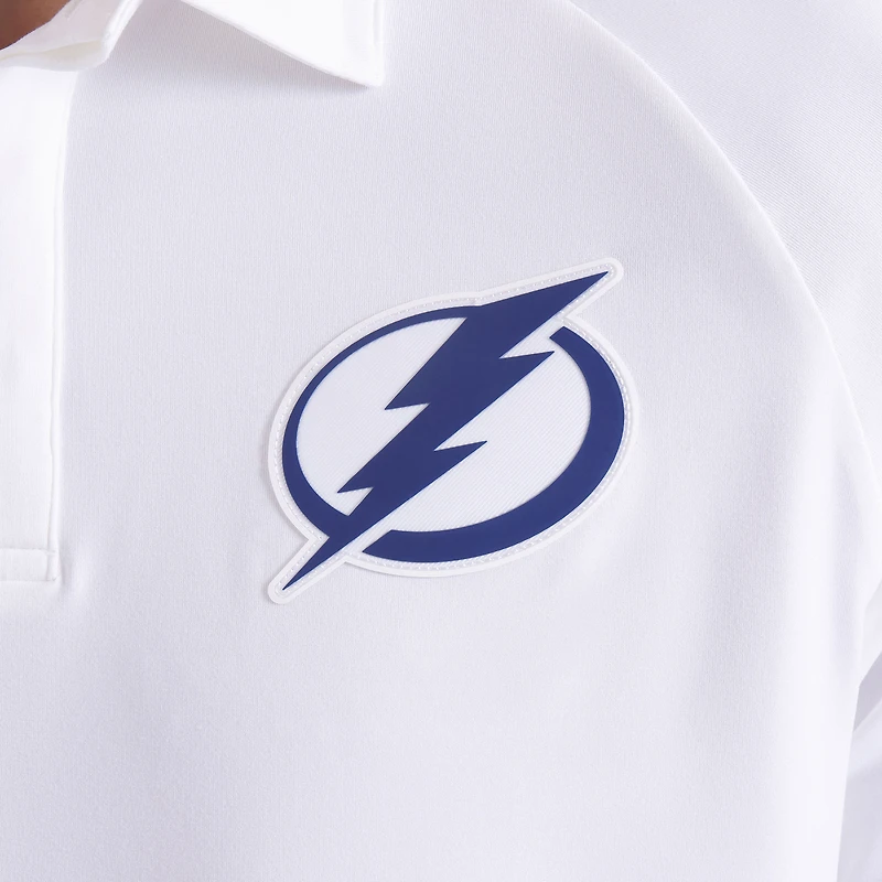 Men's Fanatics White Tampa Bay Lightning Authentic Pro Rink Raglan Polo