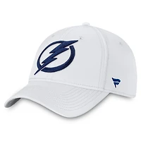 Casquette Flex blanche pour homme Fanatics Tampa Bay Lightning Core avec logo principal