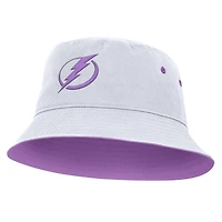 Men's Fanatics White Tampa Bay Lightning Hockey Fights Cancer Bucket Hat