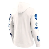 Sweat à capuche en polaire blanc Tampa Bay Lightning Letterman Fanatics pour hommes