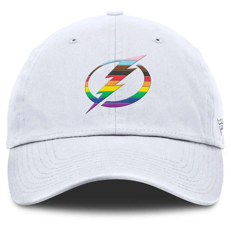 Casquette ajustable blanche Tampa Bay Lightning PRIDE pour hommes Fanatics